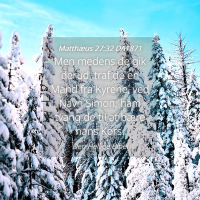 Picture 04 - Matthæus 27:32 DA1871 - Men medens de gik derud, traf de en Mand fra - Bible Verse Picture