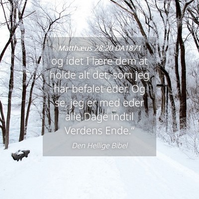 Picture 04 - Matthæus 28:20 DA1871 - og idet I lære dem at holde alt det, som jeg har - Bible Verse Picture