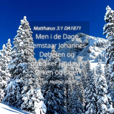 Picture 04 - Matthæus 3:1 DA1871 - Men i de Dage fremstaar Johannes Døberen og - Bible Verse Picture