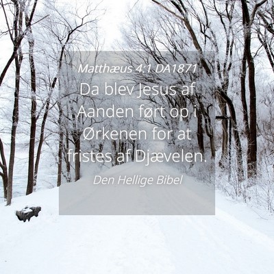 Picture 04 - Matthæus 4:1 DA1871 - Da blev Jesus af Aanden ført op i Ørkenen for - Bible Verse Picture