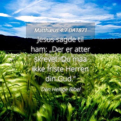 Picture 04 - Matthæus 4:7 DA1871 - Jesus sagde til ham: „Der er atter skrevet: Du - Bible Verse Picture