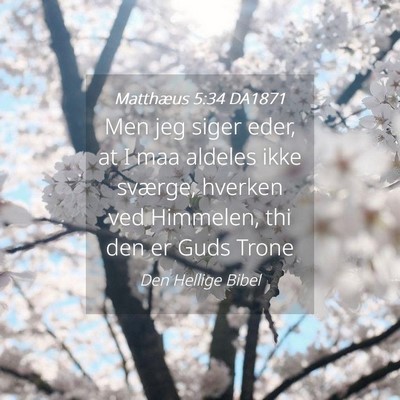 Picture 04 - Matthæus 5:34 DA1871 - Men jeg siger eder, at I maa aldeles ikke - Bible Verse Picture