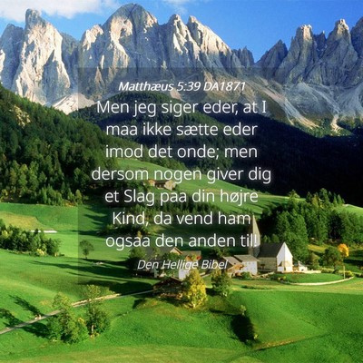 Picture 04 - Matthæus 5:39 DA1871 - Men jeg siger eder, at I maa ikke sætte eder - Bible Verse Picture