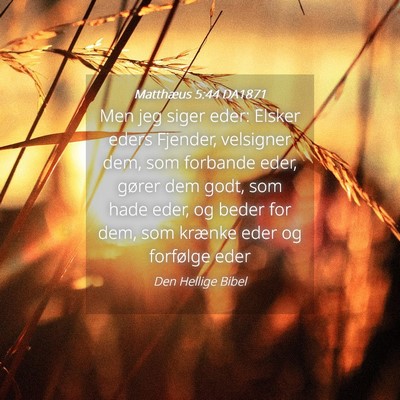 Picture 04 - Matthæus 5:44 DA1871 - Men jeg siger eder: Elsker eders Fjender, - Bible Verse Picture
