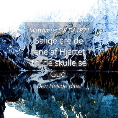 Picture 04 - Matthæus 5:8 DA1871 - Salige ere de rene af Hjertet, thi de skulle se - Bible Verse Picture