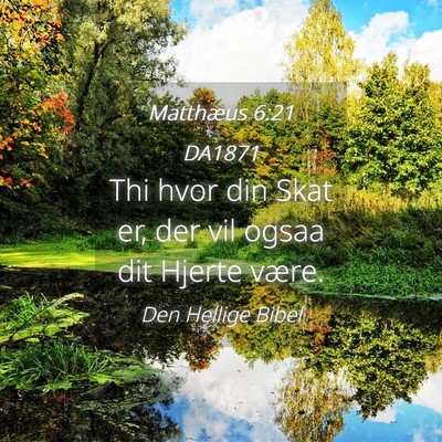 Picture 04 - Matthæus 6:21 DA1871 - Thi hvor din Skat er, der vil ogsaa dit Hjerte - Bible Verse Picture