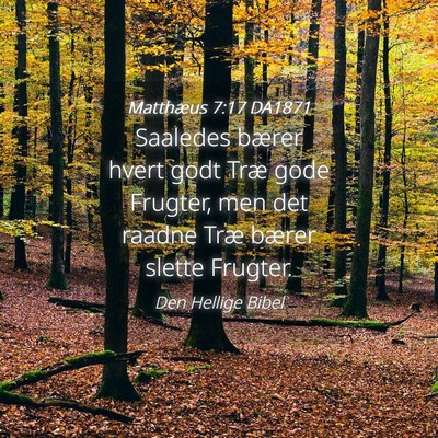 Picture 04 - Matthæus 7:17 DA1871 - Saaledes bærer hvert godt Træ gode Frugter, men - Bible Verse Picture