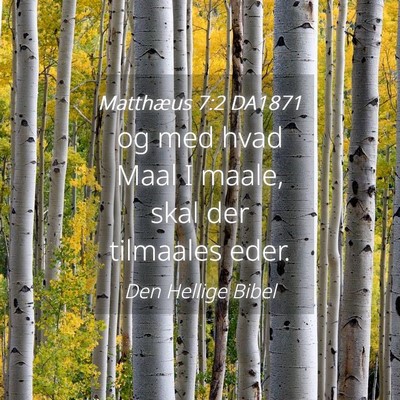 Picture 04 - Matthæus 7:2 DA1871 - og med hvad Maal I maale, skal der tilmaales - Bible Verse Picture