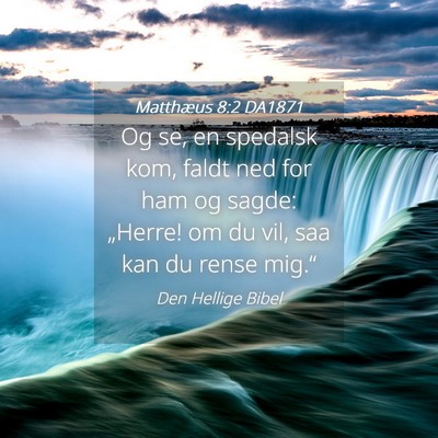 Picture 04 - Matthæus 8:2 DA1871 - Og se, en spedalsk kom, faldt ned for ham og - Bible Verse Picture