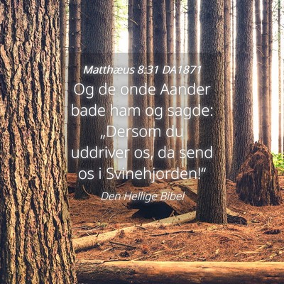 Picture 04 - Matthæus 8:31 DA1871 - Og de onde Aander bade ham og sagde: „Dersom du - Bible Verse Picture