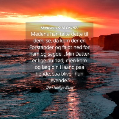 Picture 04 - Matthæus 9:18 DA1871 - Medens han talte dette til dem, se, da kom der en - Bible Verse Picture