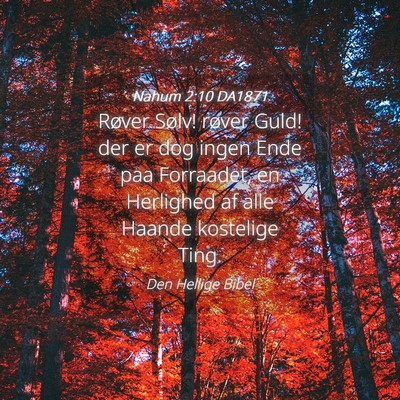 Picture 04 - Nahum 2:10 DA1871 - Røver Sølv! røver Guld! der er dog ingen Ende - Bible Verse Picture