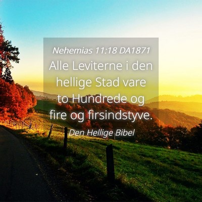 Picture 04 - Nehemias 11:18 DA1871 - Alle Leviterne i den hellige Stad vare to - Bible Verse Picture
