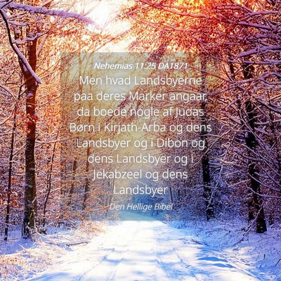 Picture 04 - Nehemias 11:25 DA1871 - Men hvad Landsbyerne paa deres Marker angaar, da - Bible Verse Picture