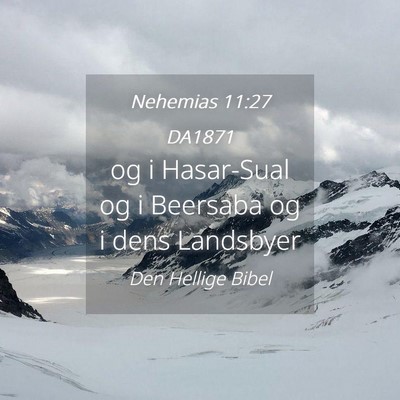 Picture 04 - Nehemias 11:27 DA1871 - og i Hasar-Sual og i Beersaba og i dens - Bible Verse Picture
