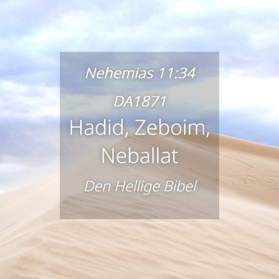 Picture 04 - Nehemias 11:34 DA1871 - Hadid, Zeboim, - Bible Verse Picture