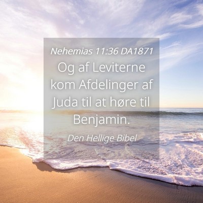 Picture 04 - Nehemias 11:36 DA1871 - Og af Leviterne kom Afdelinger af Juda til at - Bible Verse Picture