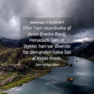 Picture 04 - Nehemias 3:18 DA1871 - Efter ham istandsatte af deres Brødre Bavaj, - Bible Verse Picture