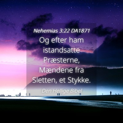 Picture 04 - Nehemias 3:22 DA1871 - Og efter ham istandsatte Præsterne, Mændene fra - Bible Verse Picture