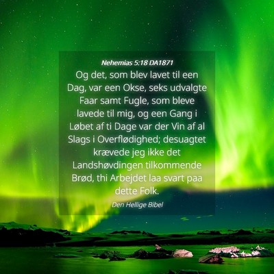 Picture 04 - Nehemias 5:18 DA1871 - Og det, som blev lavet til een Dag, var een Okse, - Bible Verse Picture