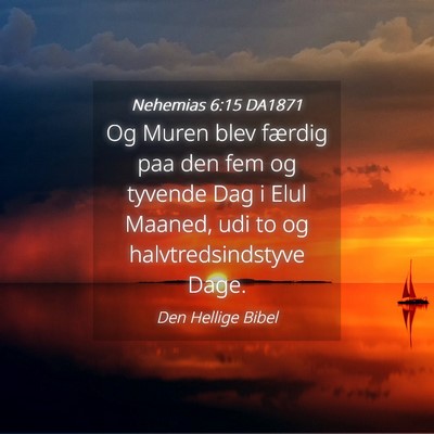 Picture 04 - Nehemias 6:15 DA1871 - Og Muren blev færdig paa den fem og tyvende Dag - Bible Verse Picture