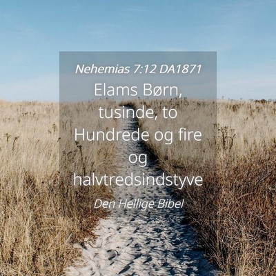 Picture 04 - Nehemias 7:12 DA1871 - Elams Børn, tusinde, to Hundrede og fire og - Bible Verse Picture