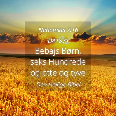 Picture 04 - Nehemias 7:16 DA1871 - Bebajs Børn, seks Hundrede og otte og - Bible Verse Picture