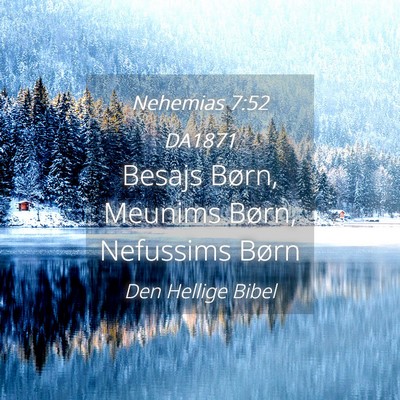 Picture 04 - Nehemias 7:52 DA1871 - Besajs Børn, Meunims Børn, Nefussims - Bible Verse Picture