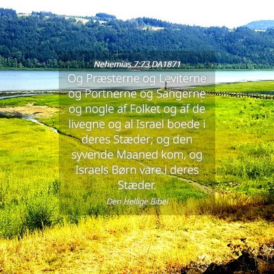 Picture 04 - Nehemias 7:73 DA1871 - Og Præsterne og Leviterne og Portnerne og - Bible Verse Picture