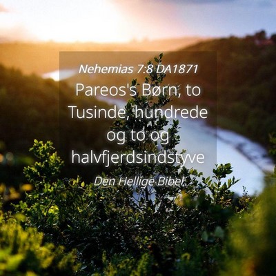 Picture 04 - Nehemias 7:8 DA1871 - Pareos's Børn, to Tusinde, hundrede og to og - Bible Verse Picture