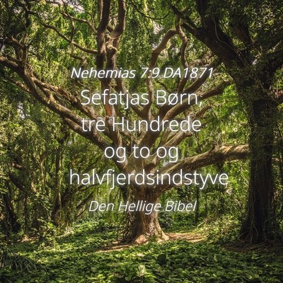 Picture 04 - Nehemias 7:9 DA1871 - Sefatjas Børn, tre Hundrede og to og - Bible Verse Picture