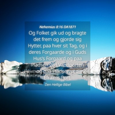 Picture 04 - Nehemias 8:16 DA1871 - Og Folket gik ud og bragte det frem og gjorde sig - Bible Verse Picture