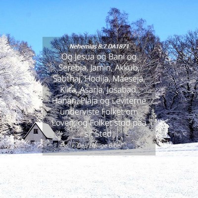 Picture 04 - Nehemias 8:7 DA1871 - Og Jesua og Bani og Serebja, Jamin, Akkub, - Bible Verse Picture