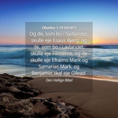 Picture 04 - Obadias 1:19 DA1871 - Og de, som bo i Sydlandet, skulle eje Esaus - Bible Verse Picture