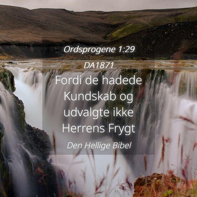 Picture 04 - Ordsprogene 1:29 DA1871 - Fordi de hadede Kundskab og udvalgte ikke Herrens - Bible Verse Picture