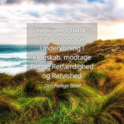 Picture 04 - Ordsprogene 1:3 DA1871 - for at modtage Undervisning i Klogskab, modtage - Bible Verse Picture