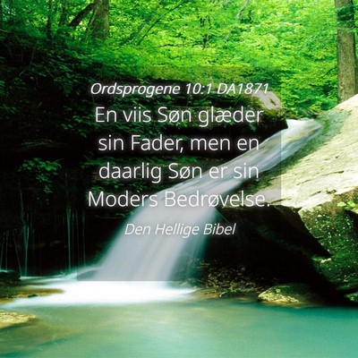 Picture 04 - Ordsprogene 10:1 DA1871 - En viis Søn glæder sin Fader, men en daarlig - Bible Verse Picture