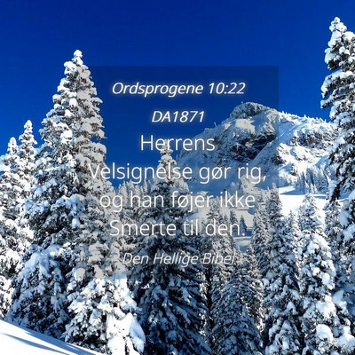 Picture 04 - Ordsprogene 10:22 DA1871 - Herrens Velsignelse gør rig, og han føjer ikke - Bible Verse Picture