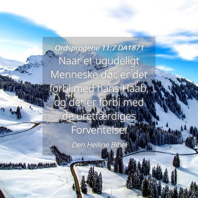 Picture 04 - Ordsprogene 11:7 DA1871 - Naar et ugudeligt Menneske dør, er det forbi med - Bible Verse Picture