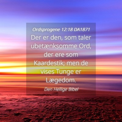 Picture 04 - Ordsprogene 12:18 DA1871 - Der er den, som taler ubetænksomme Ord, der ere - Bible Verse Picture