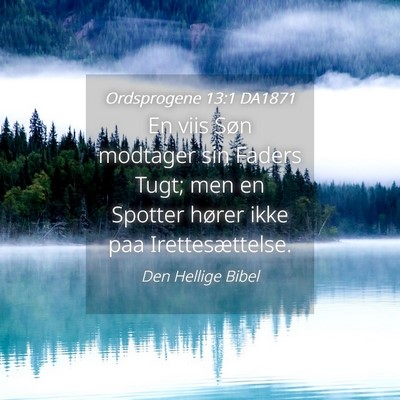 Picture 04 - Ordsprogene 13:1 DA1871 - En viis Søn modtager sin Faders Tugt; men en - Bible Verse Picture