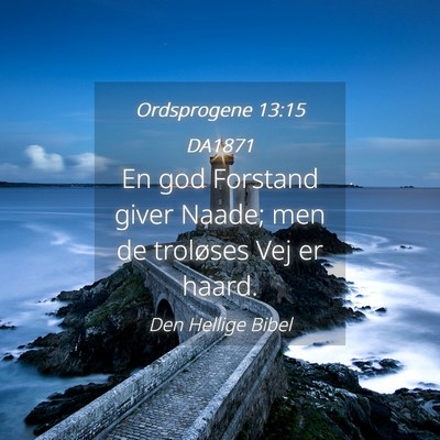 Picture 04 - Ordsprogene 13:15 DA1871 - En god Forstand giver Naade; men de troløses Vej - Bible Verse Picture