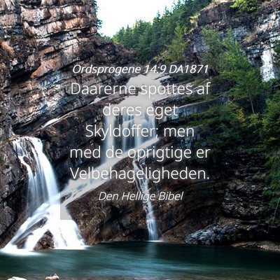 Picture 04 - Ordsprogene 14:9 DA1871 - Daarerne spottes af deres eget Skyldoffer; men - Bible Verse Picture
