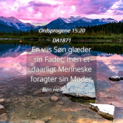 Picture 04 - Ordsprogene 15:20 DA1871 - En viis Søn glæder sin Fader; men et daarligt - Bible Verse Picture