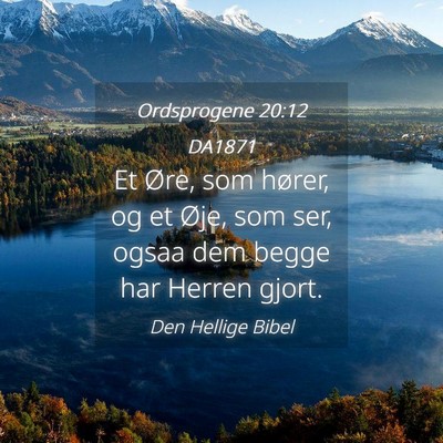 Picture 04 - Ordsprogene 20:12 DA1871 - Et Øre, som hører, og et Øje, som ser, ogsaa - Bible Verse Picture