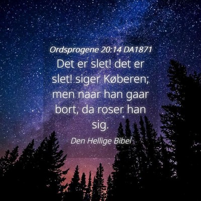 Picture 04 - Ordsprogene 20:14 DA1871 - Det er slet! det er slet! siger Køberen; men - Bible Verse Picture