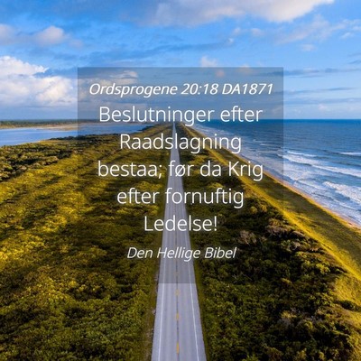 Picture 04 - Ordsprogene 20:18 DA1871 - Beslutninger efter Raadslagning bestaa; før da - Bible Verse Picture