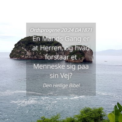 Picture 04 - Ordsprogene 20:24 DA1871 - En Mands Gang er at Herren, og hvad forstaar et - Bible Verse Picture
