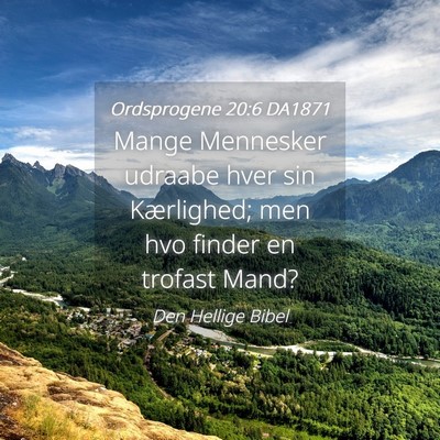 Picture 04 - Ordsprogene 20:6 DA1871 - Mange Mennesker udraabe hver sin Kærlighed; men - Bible Verse Picture