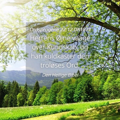 Picture 04 - Ordsprogene 22:12 DA1871 - Herrens Øjne vaage over Kundskab, og han - Bible Verse Picture